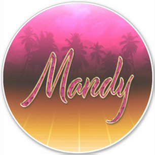 Mandy Vorname Name golden pink Aufkleber Sticker