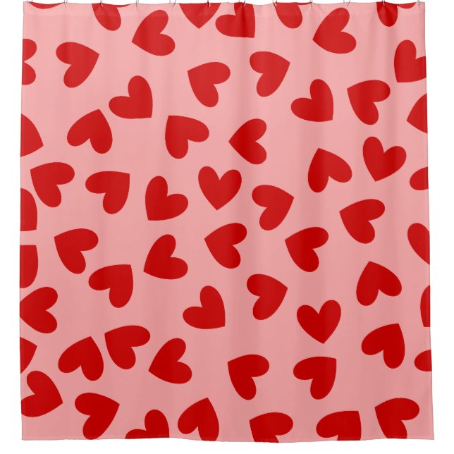 maneater heart love valentines red pink  shower curtain (Front)