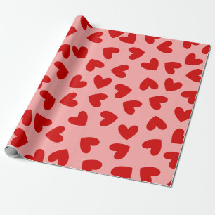 maneater heart love valentines red pink  wrapping paper