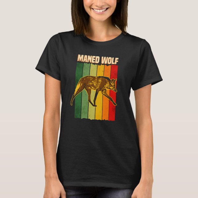 Maned Wolf South America Animal Colourful  4 T-Shirt (Front)