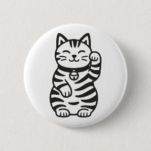 Maneki Neko 6 Cm Round Badge