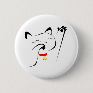 Maneki Neko 6 Cm Round Badge
