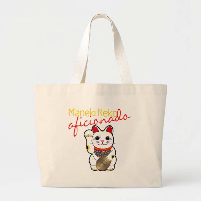 Maneki Neko Aficionado Large Tote Bag (Front)