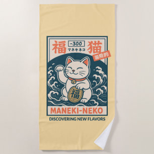 Maneki-Neko Beach Towel