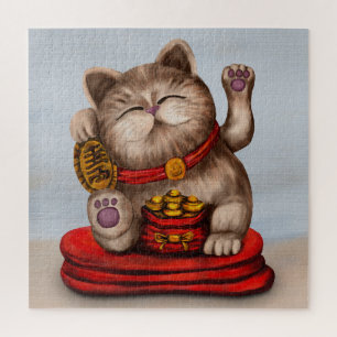 Maneki-neko Beckoning cat Jigsaw Puzzle