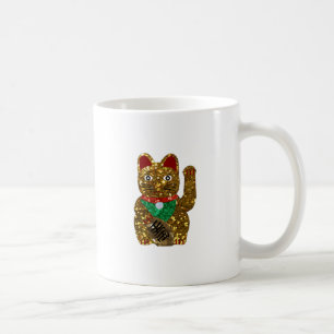 maneki neko cat coffee mug