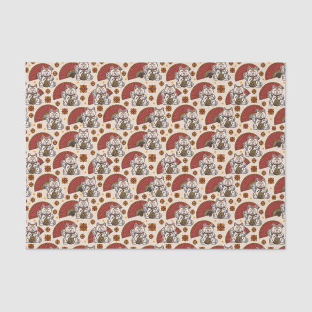 Maneki Neko Cat  Tissue Paper (Front)