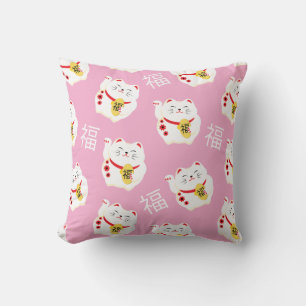 Maneki Neko Cute Lucky White Cat Cushion