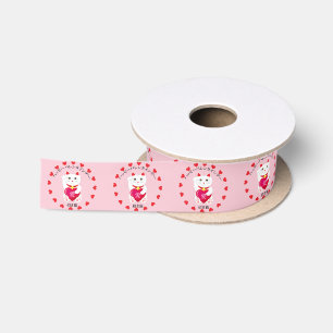 Maneki Neko for Valentine's Day Satin Ribbon