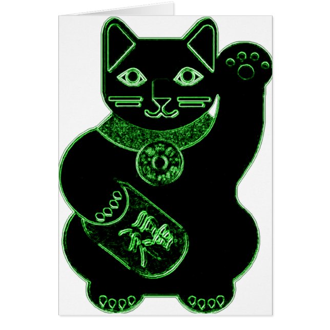 maneki neko green neon (Front)