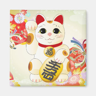 Maneki Neko Japanese Fortune Cat Magnet