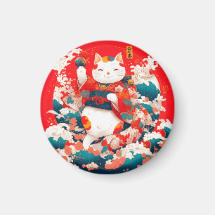Maneki-Neko, Japanese Lucky Cat Magnet