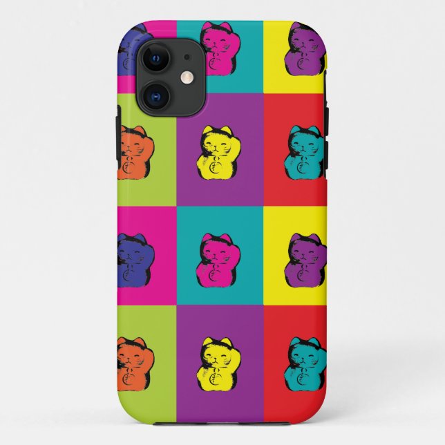 Maneki Neko Kitty Pop Art Case-Mate iPhone Case (Back)