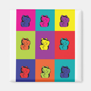 Maneki Neko Kitty Pop Art magnet