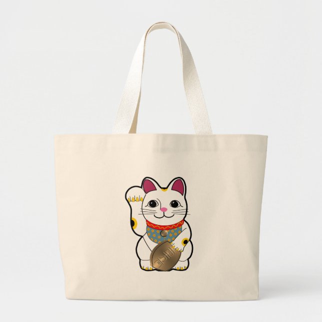 Maneki Neko Large Tote Bag (Front)