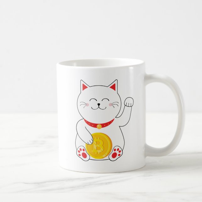 Maneki Neko Lucky Cat Bitcoin Mug (Right)