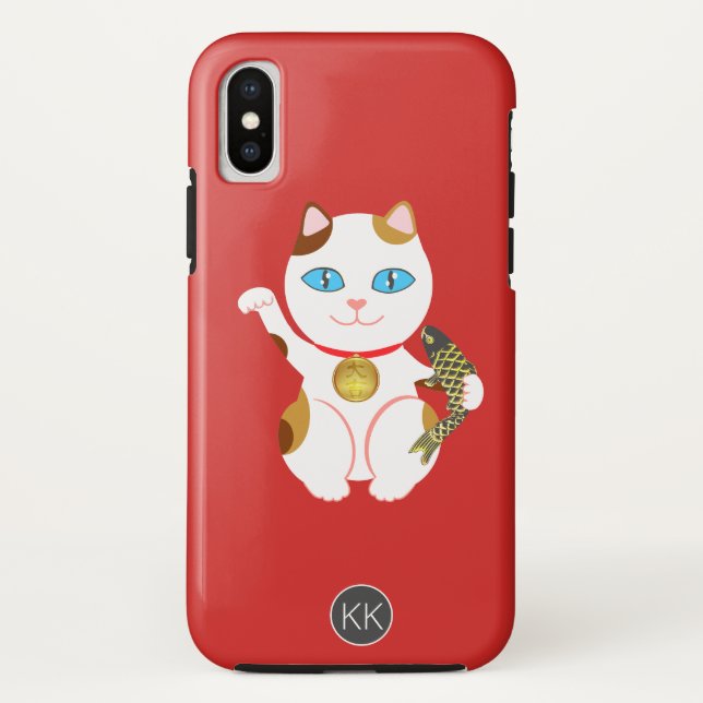 Maneki-neko Lucky Cat Case-Mate iPhone Case (Back)