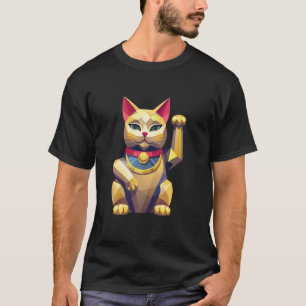 Maneki Neko Lucky Cat Cool Japanese Good Luck Char T-Shirt
