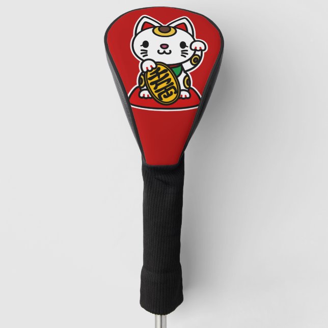 Maneki Neko (Lucky Cat) Golf Head Cover (Front)