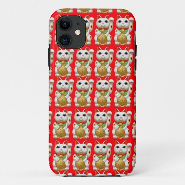 maneki-neko lucky cat japanese charm talisman welc Case-Mate iPhone case (Back)
