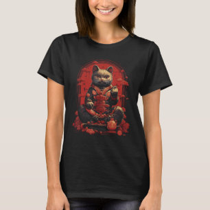 Maneki Neko Lucky Cat Sculpting Japanese Art Distr T-Shirt