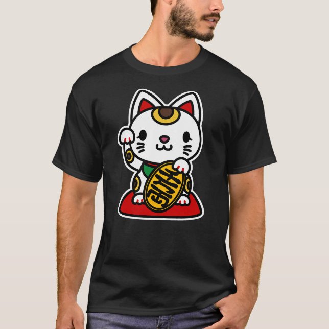 Maneki Neko (Lucky Cat) T-Shirt (Front)
