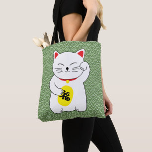 Maneki Neko Lucky Cat Tote Bag