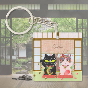 Maneki Neko Lucky Poiluna Acrylic Key Ring