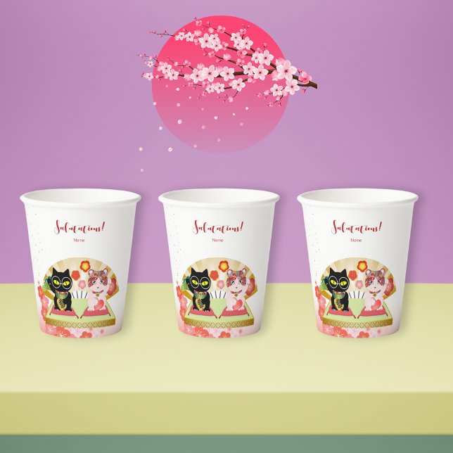 Maneki Neko Lucky Poiluna Paper cup (Maneki Neko Lucky Poiluna Paper cup)