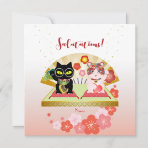 Maneki Neko Lucky Poiluna Thank You Card