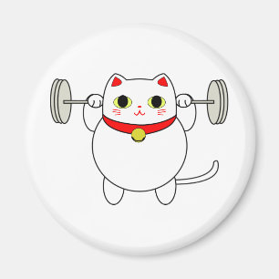 Maneki Neko Squatting Cat Magnet