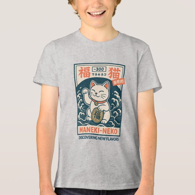 Maneki-Neko Tri-Blend Shirt (Front)