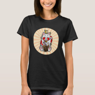 Maneki Neko Waving Japan Feng Shui Bubble Drink  5 T-Shirt