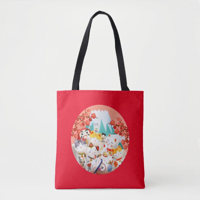 Manekineko Hanami Party Tote Bag (Front)