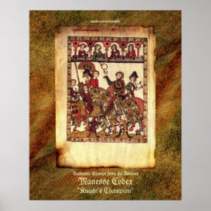 Manesse Codex excerpt Mediaeval Knights Art Print