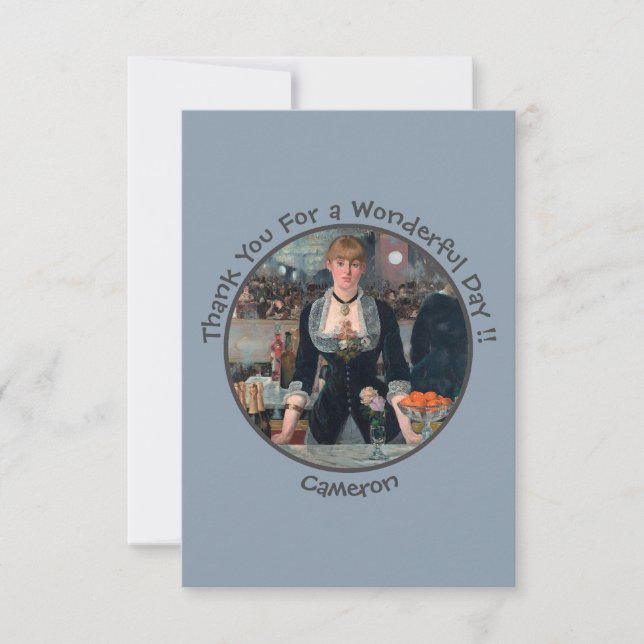 Manet Bar at the Folies-Bergère Party Collection Thank You Card (Front)