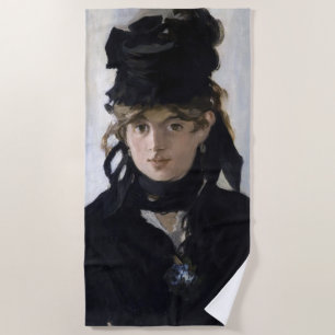 Manet - Berthe Morisot with a bouquet of violets Beach Towel