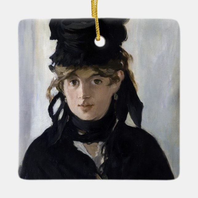 Manet - Berthe Morisot with a bouquet of violets Ceramic Ornament (Front)