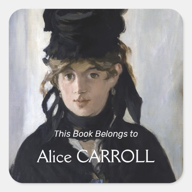 Manet - Berthe Morisot with a bouquet of violets Square Sticker (Front)