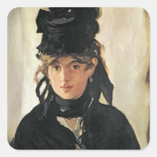Manet   Berthe Morisot with a Bouquet of Violets Square Sticker