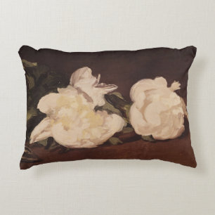 Manet Branch of White Peonies and Secateurs Decorative Cushion