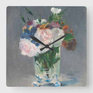 Manet   Flowers in a Crystal Vase, c.1882 Square Wall Clock