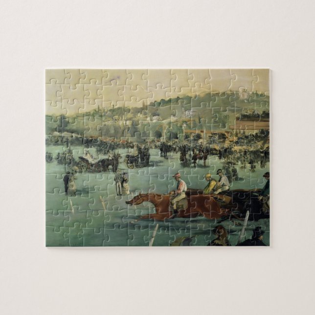 Manet | Horse Racing, 1872 Jigsaw Puzzle (Horizontal)