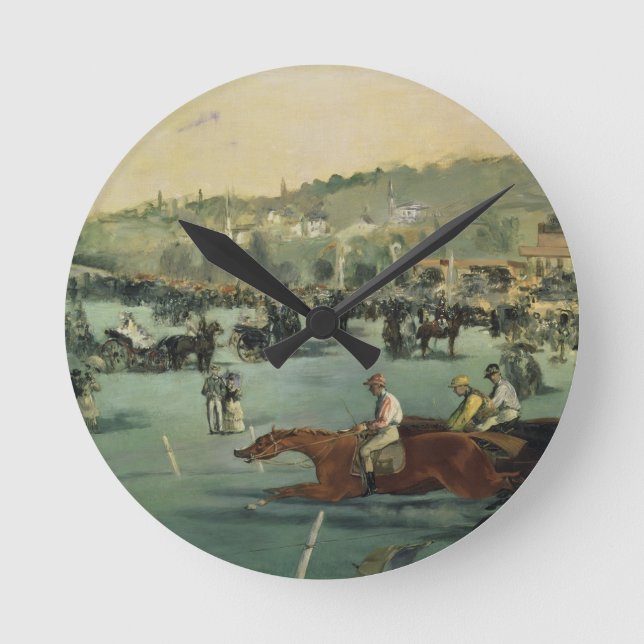 Manet | Horse Racing, 1872 Round Clock (Front)