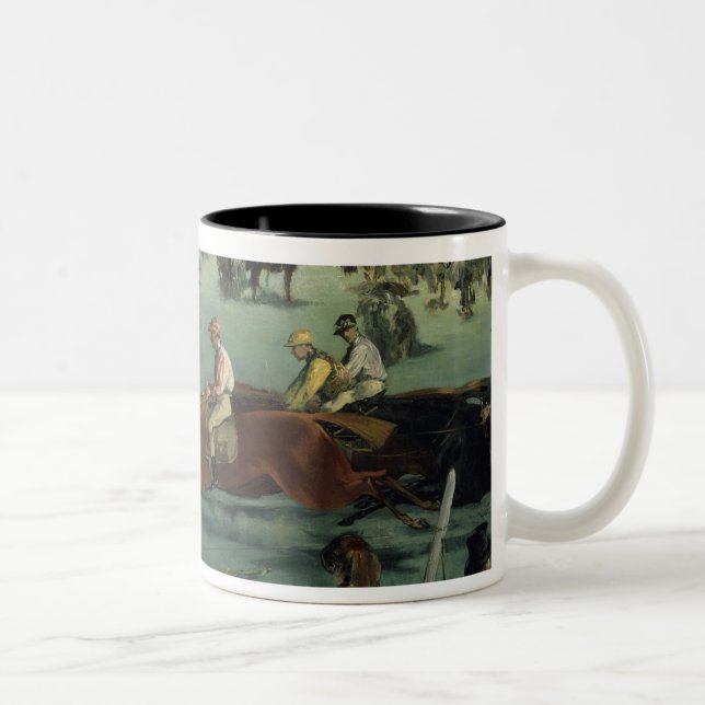 Manet | Horse Racing, 1872 Two-Tone Coffee Mug (Right)
