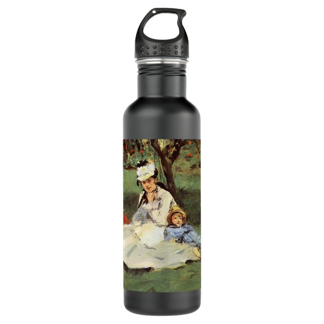 Manet Impressionist French Family Garden Painting 710 Ml Water Bottle (Front)