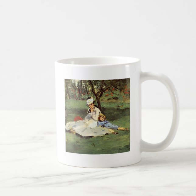 Manet Impressionist French Family Garden Painting Coffee Mug (Right)