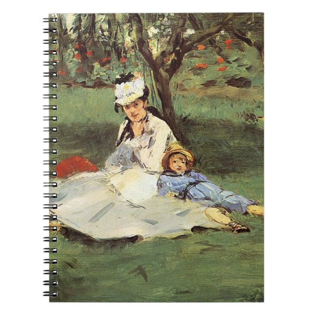 Manet Impressionist French Family Garden Painting Notebook (Front)