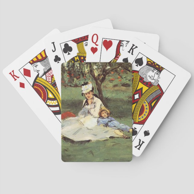 Manet Impressionist French Family Garden Painting Playing Cards (Back)