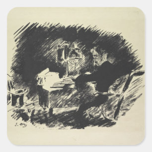 Manet Le Corbeau , 1875 Square Sticker
